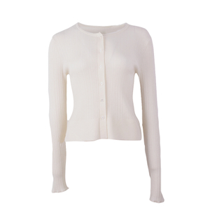 OEM -Herstellung Custom Herbst Strickwege gestrickt kurze Frauen Damen Sweater Mantel Strickjacke