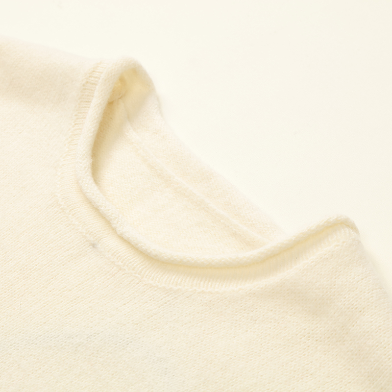 Benutzerdefinierte gehäkelte gemischte O-Ausschnitt-Kaschmir-Druck-Pullover-Damen-Strickjacke