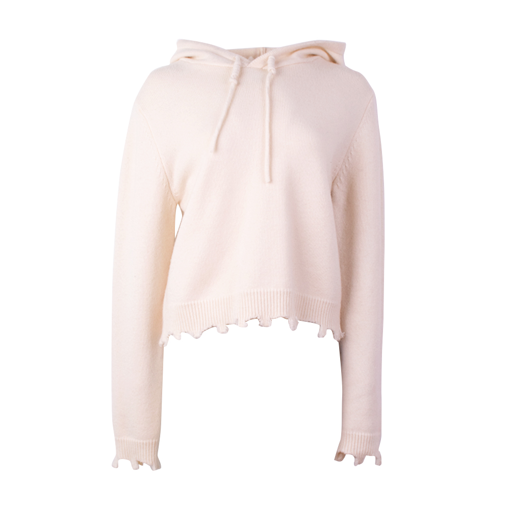 Herbst-Winter-OEM-Fabrikmode mit Kapuze, benutzerdefinierter langärmliger Wollpullover für Damen