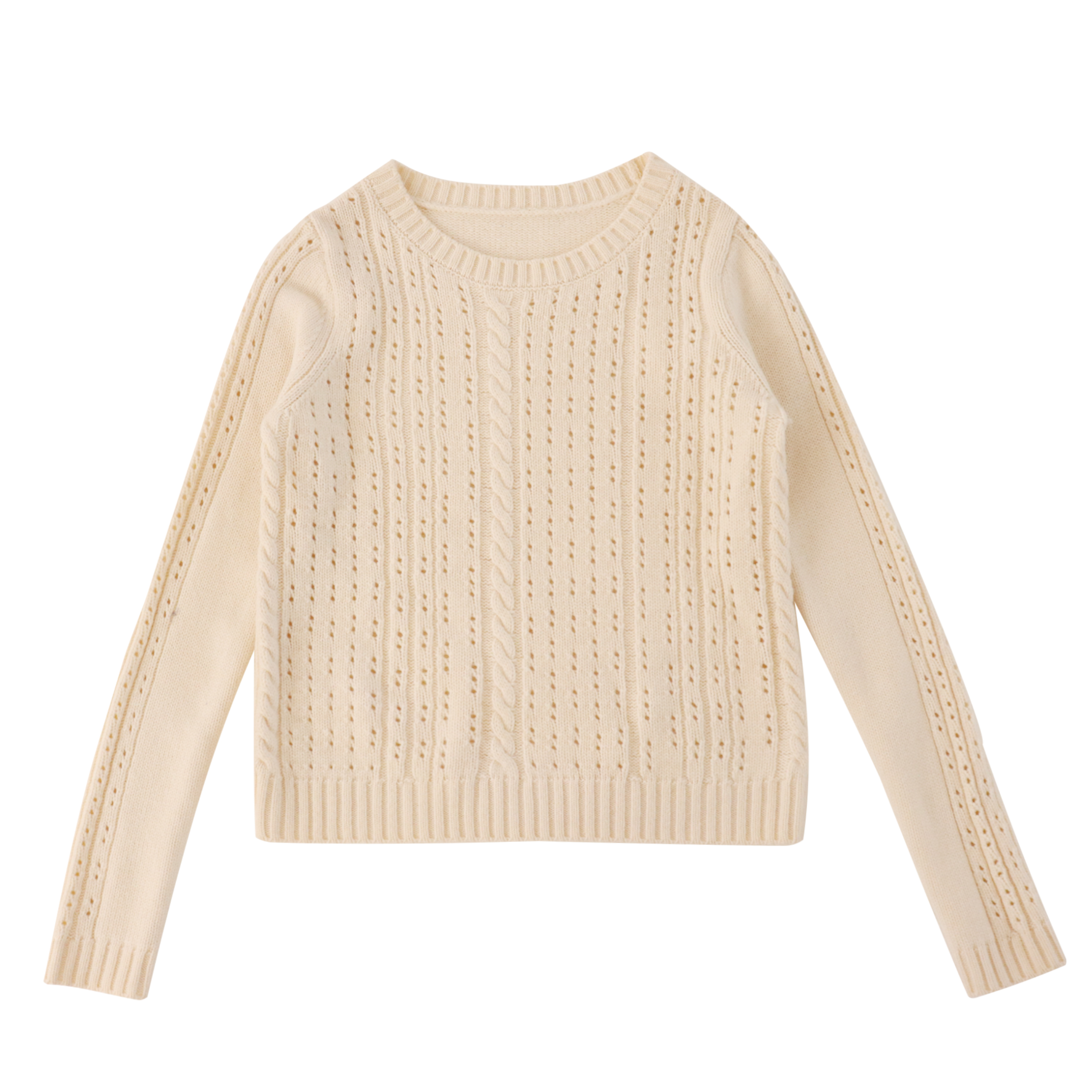 Herbst Winter OEM Factory Custom Langarm Hohlwolle Damen Pullover Strickpullover