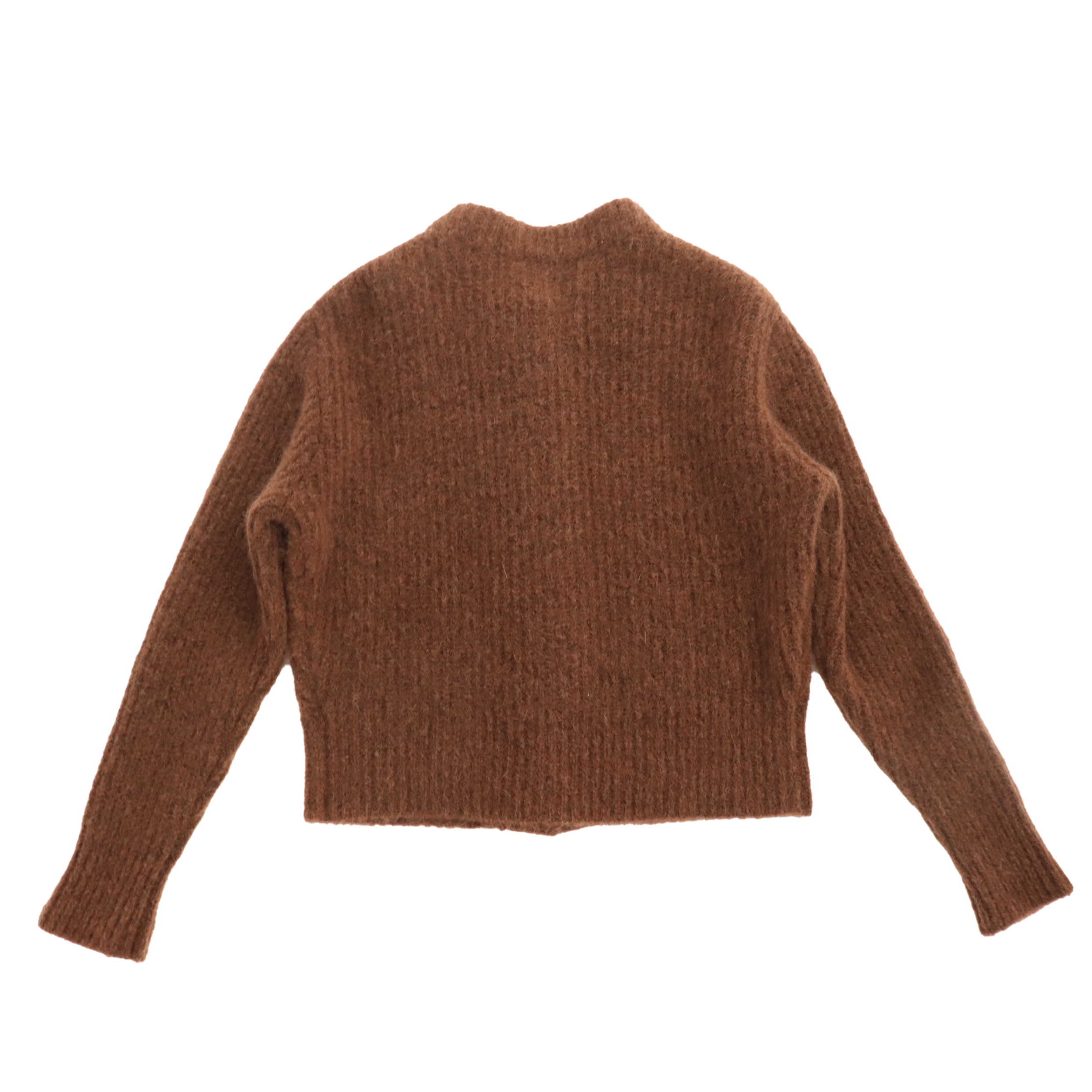 Herbst Winter OEM Custom Solid Brown Langarm Wolle Frauen Top Strickpullover Strickjacke