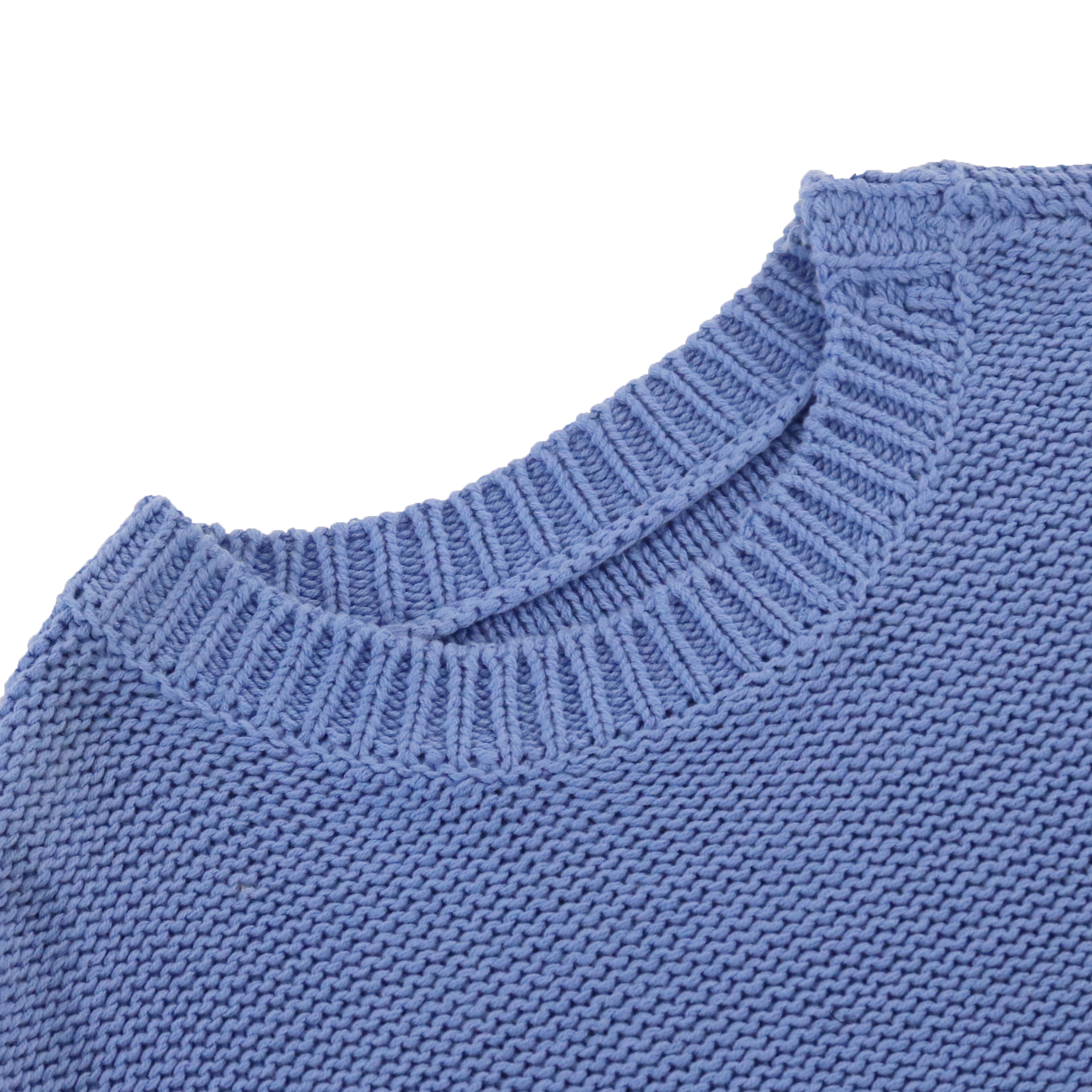 Herbst-Winter-OEM-Fabrik-kundenspezifischer blauer langer Hülsen-Frauen-Pullover-Strickpullover